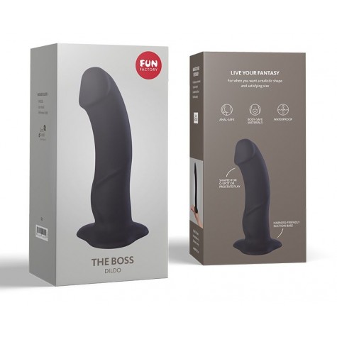 Чёрный реалистичный фаллоимитатор The Boss Dildo - 18 см.